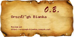 Országh Bianka névjegykártya